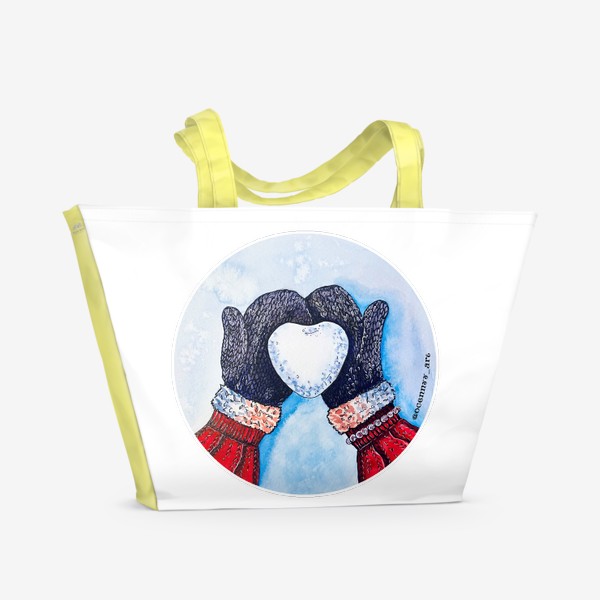 Пляжная сумка «Сердце в рукавичках»