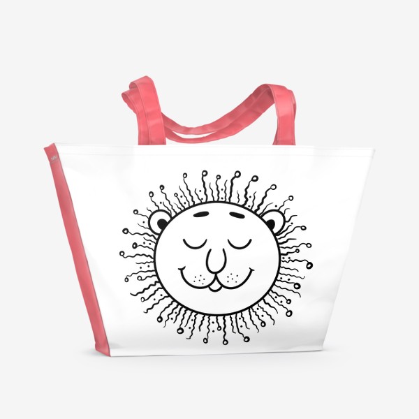 Пляжная сумка «Добрый лев - солнце улыбается»