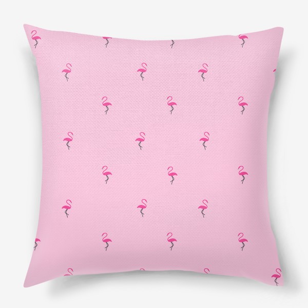 Подушка «Фламинго на розовом фоне, бесшовный паттерн»