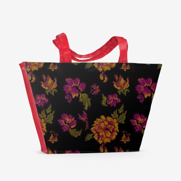 Пляжная сумка «Паттерн с цветами - в подарок девушке»