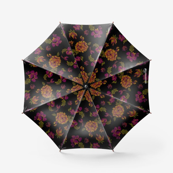 Зонт «Паттерн с цветами - в подарок девушке»