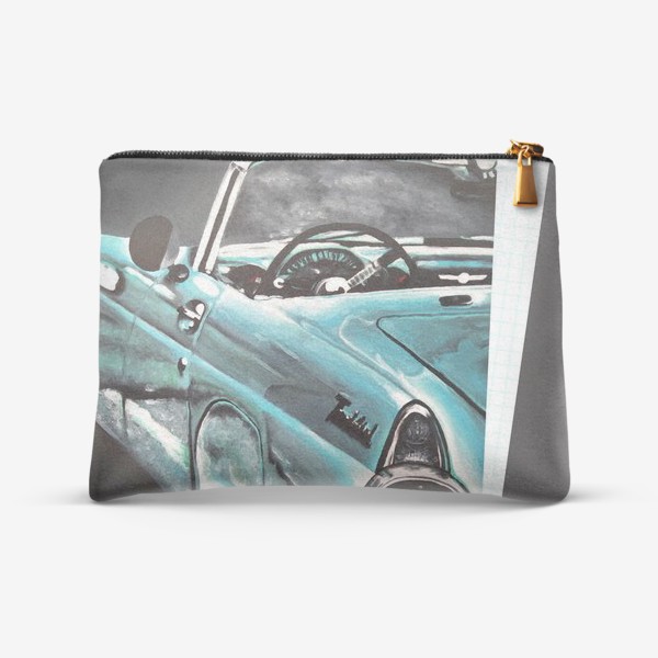 Косметичка «Коллаж с винтажным раритетным автомобилем Форд Thunderbird»