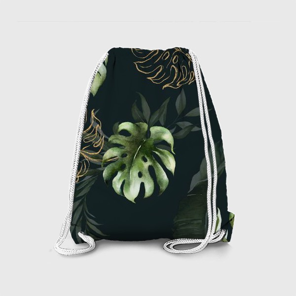 Рюкзак &laquo;Паттерн акварельные листья пальмы, каллы, орхидеи&raquo;