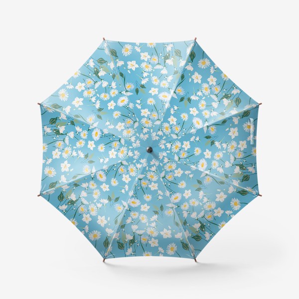 Зонт «Маргаритки на голубом фоне»