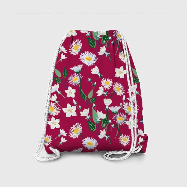 Рюкзак «Ромашки на рубиновом »