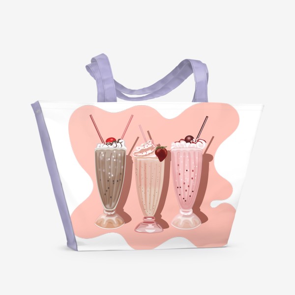 Пляжная сумка «Три молочных коктейля милкшейка»