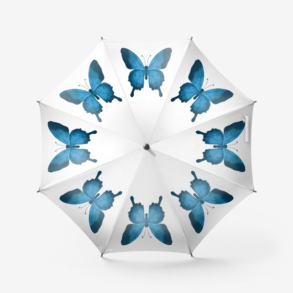 Зонт «Бабочка с синими, голубыми крылышками»