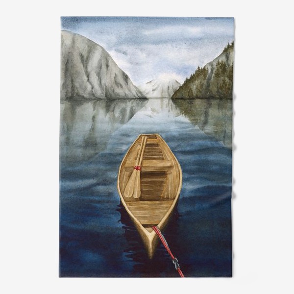 Полотенце «Лодка и горы»