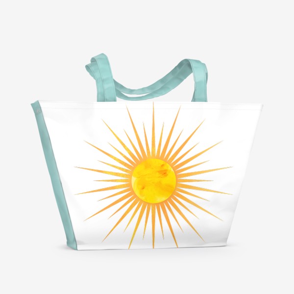 Пляжная сумка «Солнце. Коллекция в стиле Бохо (Boho). Геометрические фигуры с акварельной текстурой»