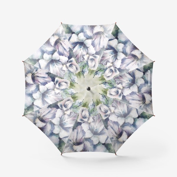 Зонт «Белые гладиолусы акварелью»