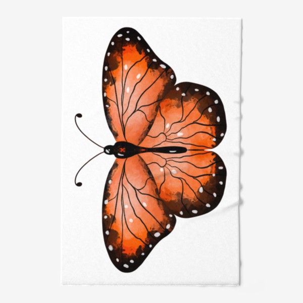 Полотенце «Бабочка с оранжевыми, коричневыми крылышками»