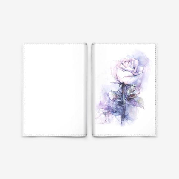 Обложка для паспорта «Нежная белая роза. Акварельная иллюстрация»