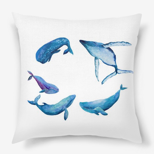 Подушка «Семья Китов. Whales family»