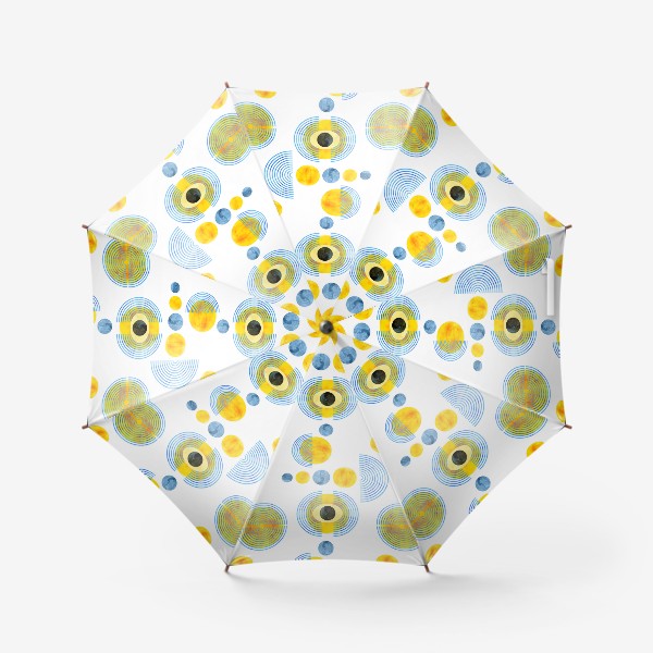 Зонт «Космический паттерн солнце и луна. Коллекция в стиле Бохо (Boho). Геометрические фигуры с акварельной текстурой»