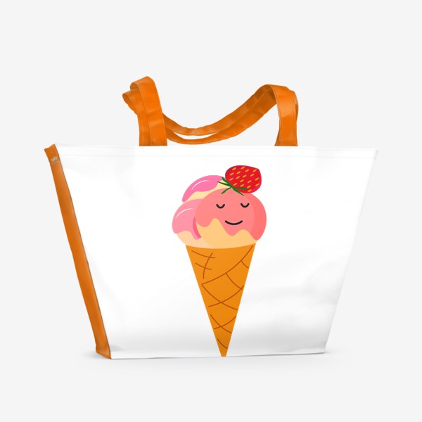 Пляжная сумка «Клубничное  мороженое»