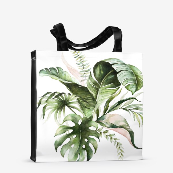 Сумка-шоппер «Листья пальмы акварель»
