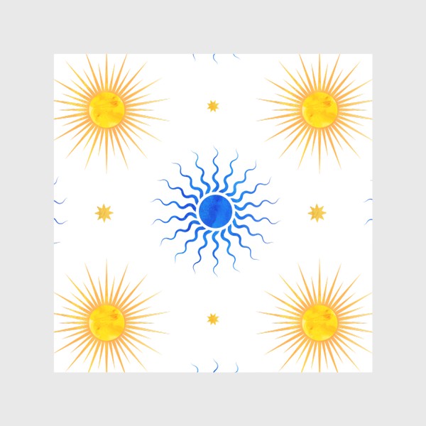 Скатерть &laquo;Космический паттерн. Солнце и звезды. Коллекция в стиле Бохо (Boho). Геометрические фигуры с акварельной текстурой&raquo;