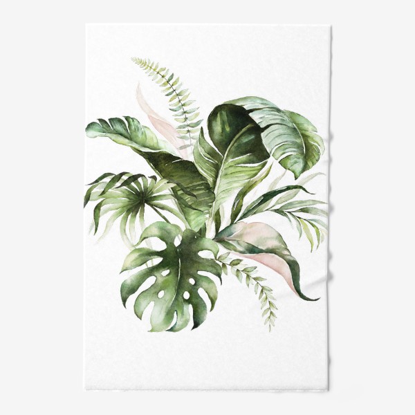 Полотенце «Листья пальмы акварель»