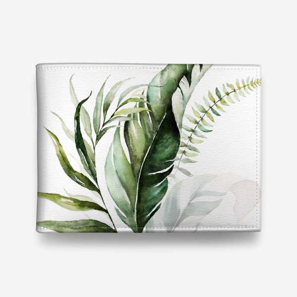 Кошелек «Листья пальмы акварель»