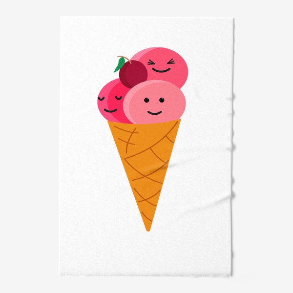 Полотенце «Мороженое в рожке с вишней»