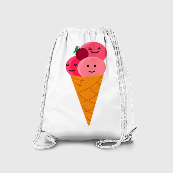 Рюкзак «Мороженое в рожке с вишней»