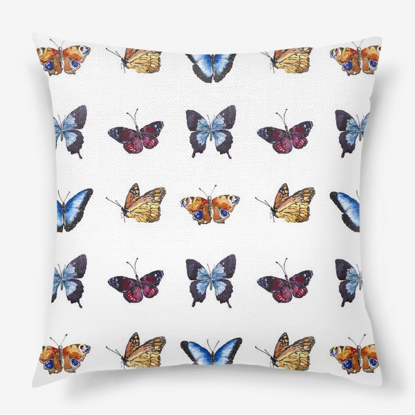 Подушка «Акварельные бабочки (коллекция)»