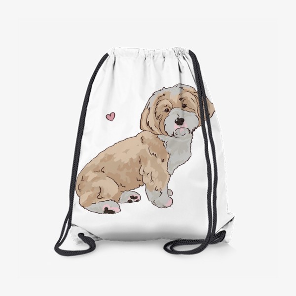 Рюкзак «Милая собачка болонка с сердечком»