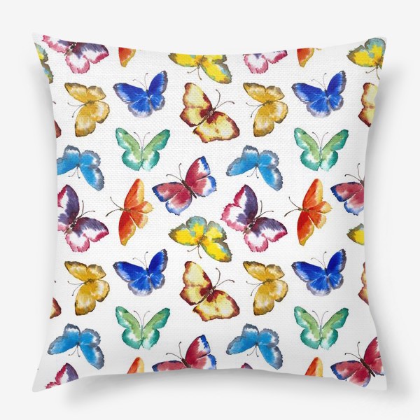 Подушка «Акварельные бабочки (коллекция 2)»