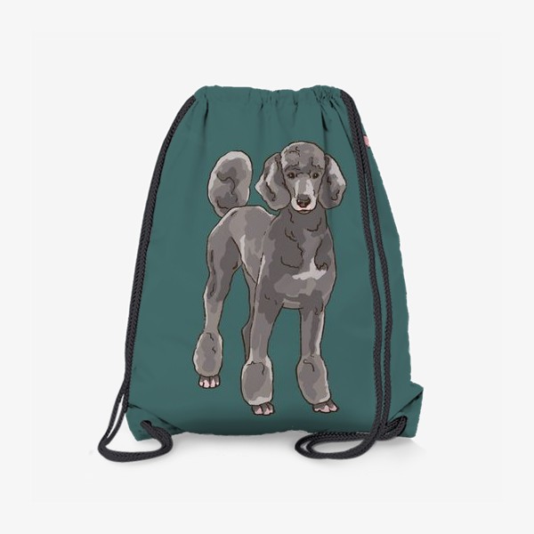 Рюкзак «Серый пудель с сердечком - собаки»