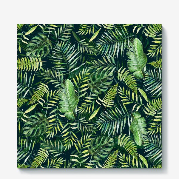 Холст «Тропический принт пальмовые листья»