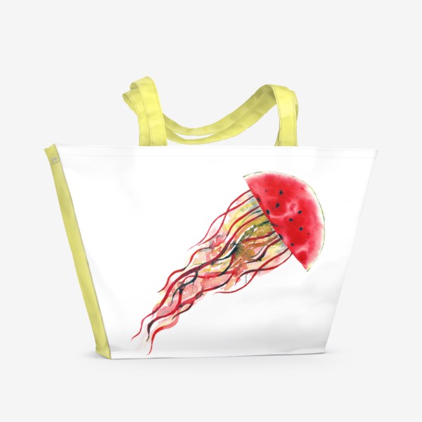 Пляжная сумка «Арбуз Медуза Лето Море»