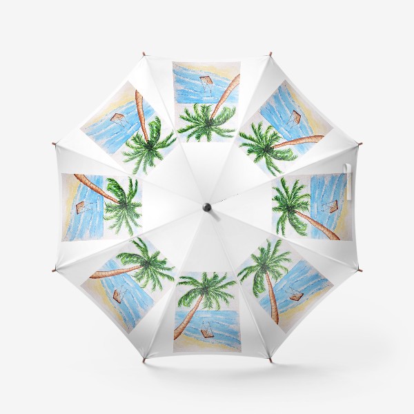 Зонт «Пальма с качелями на берегу моря.»