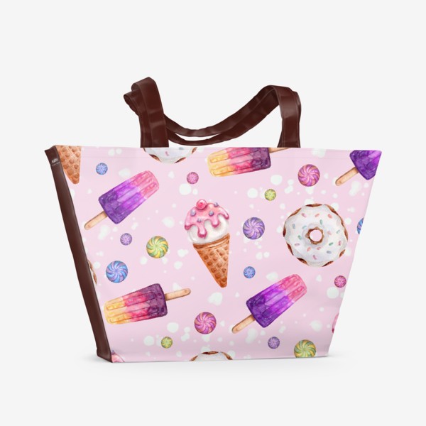 Пляжная сумка «"Сладкие радости" фон розовый»