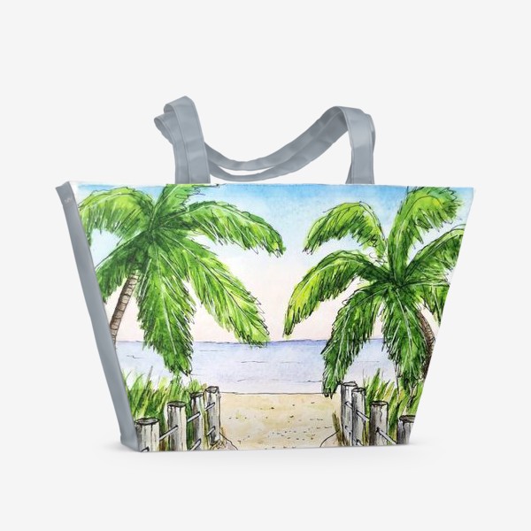 Пляжная сумка «Пальмы берег песок море»