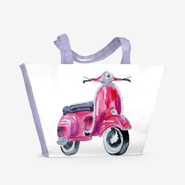 Пляжная сумка «Розовый мопед»