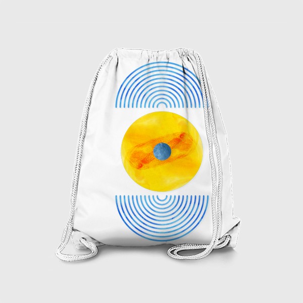 Рюкзак «Солнце и луна. Коллекция в стиле Бохо (Boho). Геометрические фигуры с акварельной текстурой»