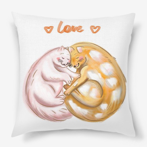 Подушка «Любовь и коты»