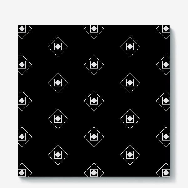 Холст «Black & White Rhombus & Squares Pattern 2»