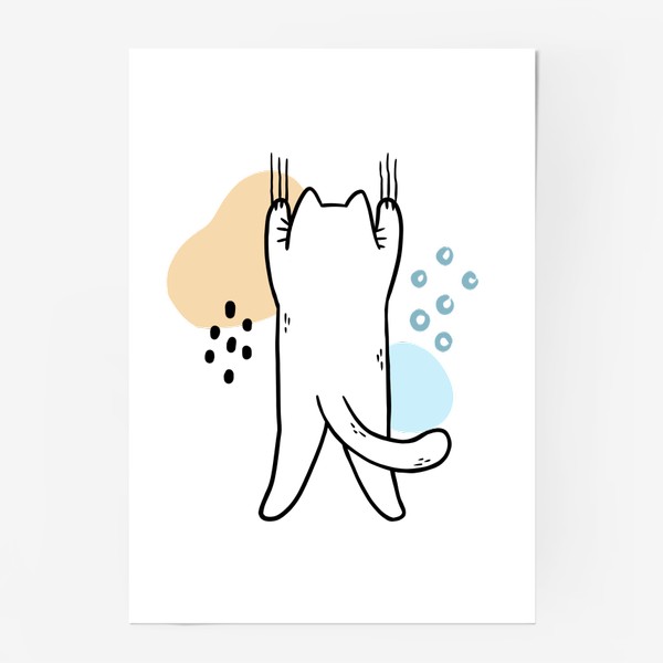 Постер «Сползающий котик (абстракция)»