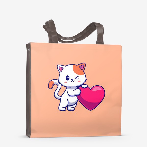 Сумка-шоппер «Котенок с сердечком»