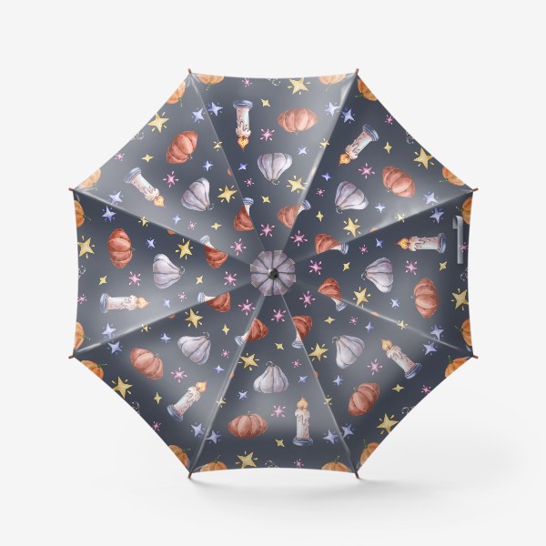 Зонт «Тыквы, свечи и звезды. Хэллоуин»