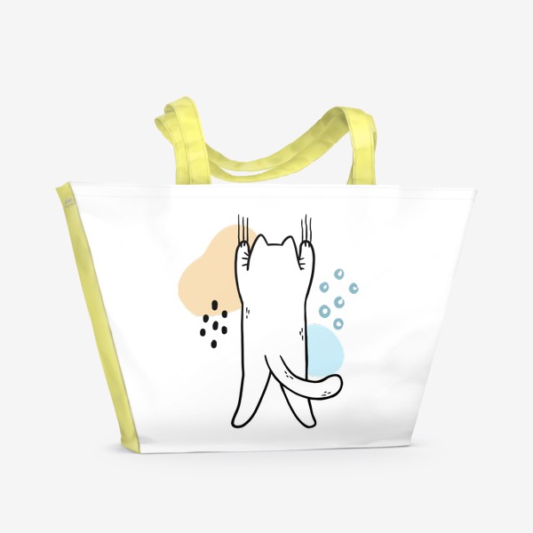 Пляжная сумка «Сползающий котик (абстракция)»