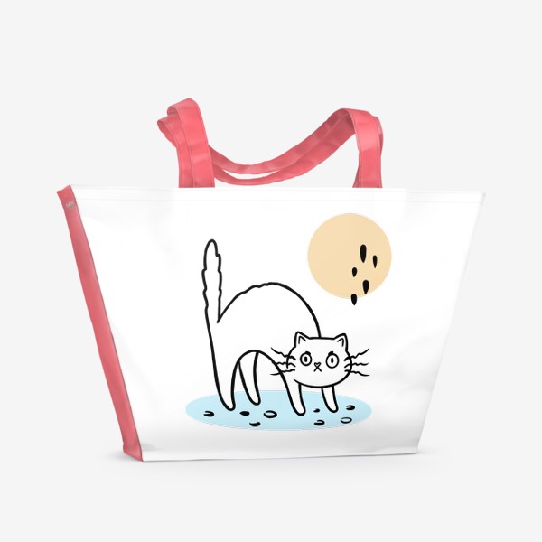 Пляжная сумка &laquo;Злой котик (абстракция)&raquo;