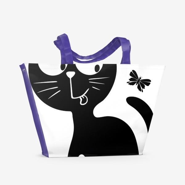 Пляжная сумка &laquo;Котик с бабочкой&raquo;