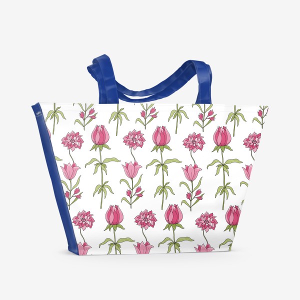 Пляжная сумка «Розовые цветы»