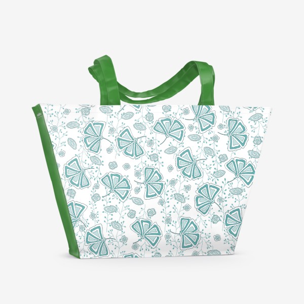 Пляжная сумка «Зеленые веточки»