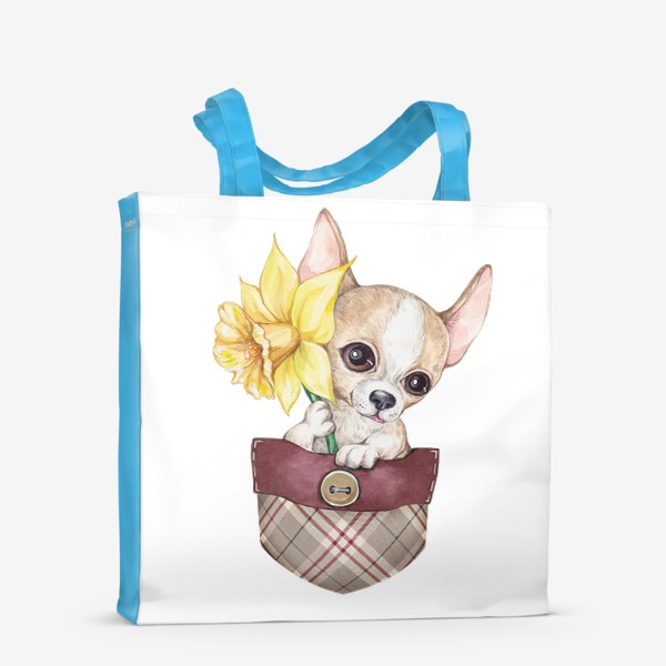 Сумка-шоппер «Собачка в кармане. Чихуа и нарцисс»
