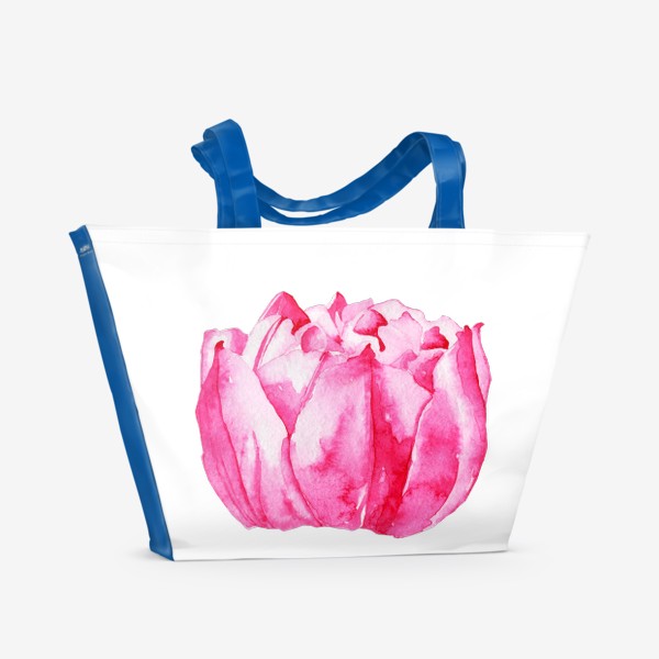 Пляжная сумка «Розовый пион акварелью»