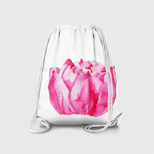 Рюкзак «Розовый пион акварелью»