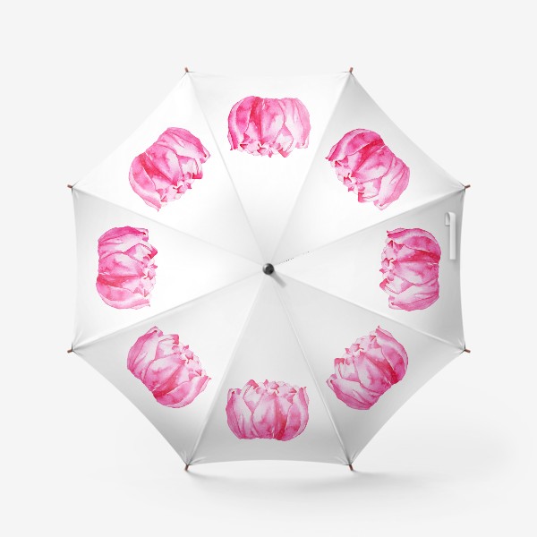 Зонт «Розовый пион акварелью»